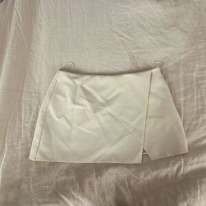 Zara white front wrap skort